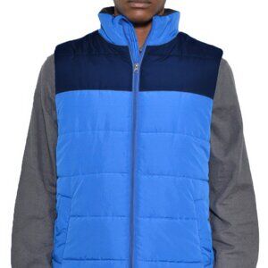 Brand New Men's Padded Winter Vest 2 Tone Blue 100% Polyester Size 3X